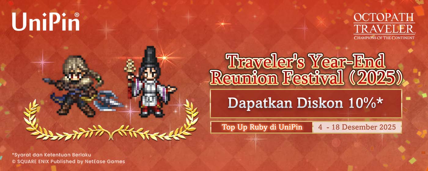 Traveler’s Year End Reunion Festival (2025)! Top Up dan Dapatkan Diskon 10%